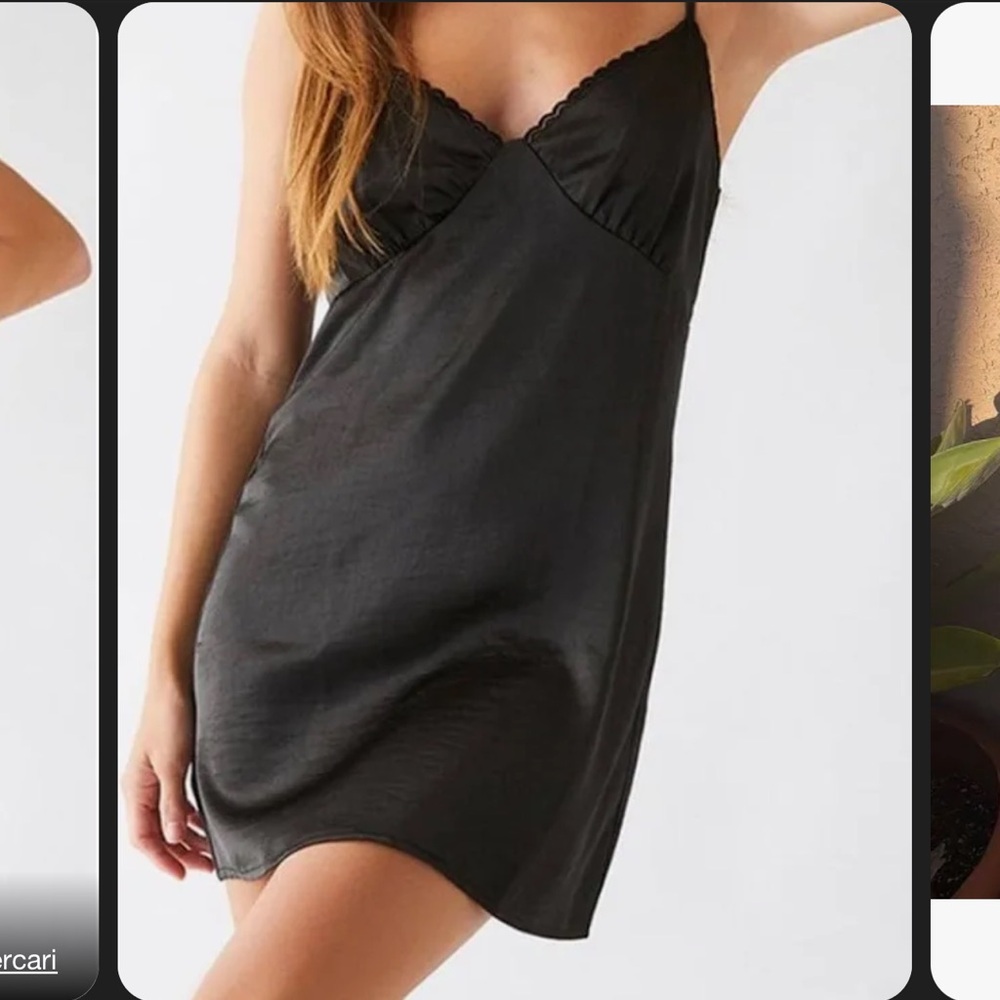 LA HEARTS V-Neck Satin Mini Dress